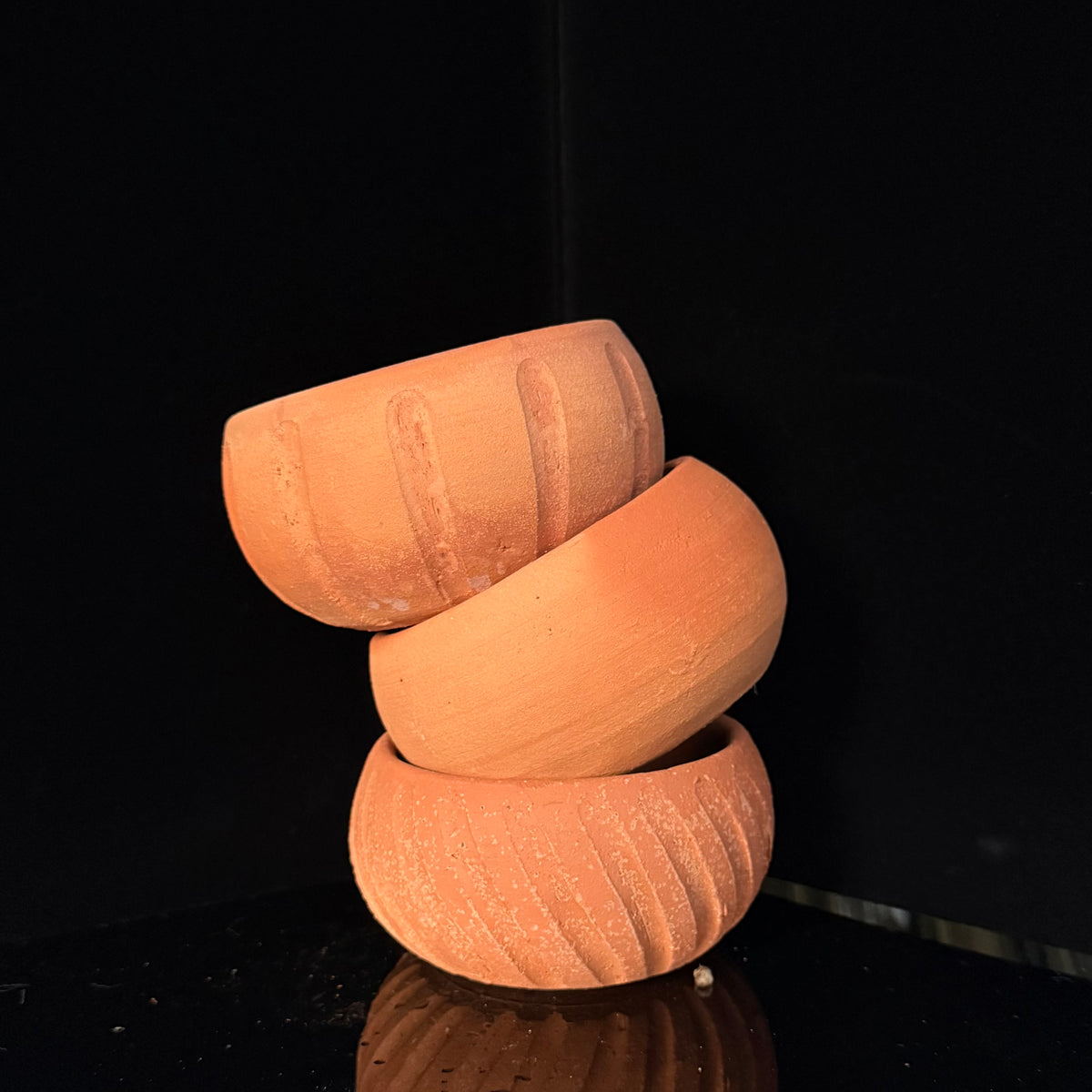 Solid Wall Clay Pots- Clay Bowls with Drainage- Various Sizes and Styles