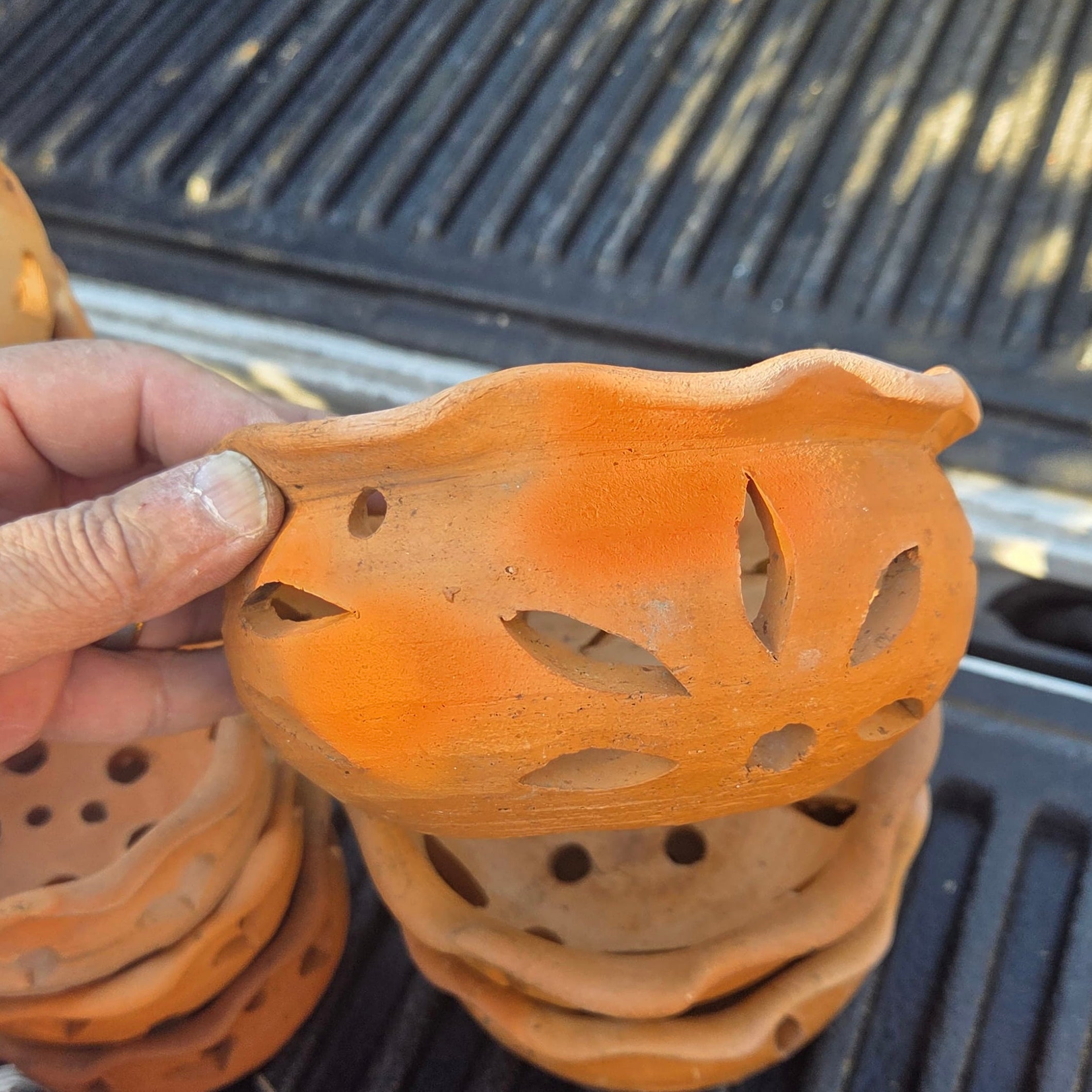 6” Clay Orchid Pots with holes- Various Designs