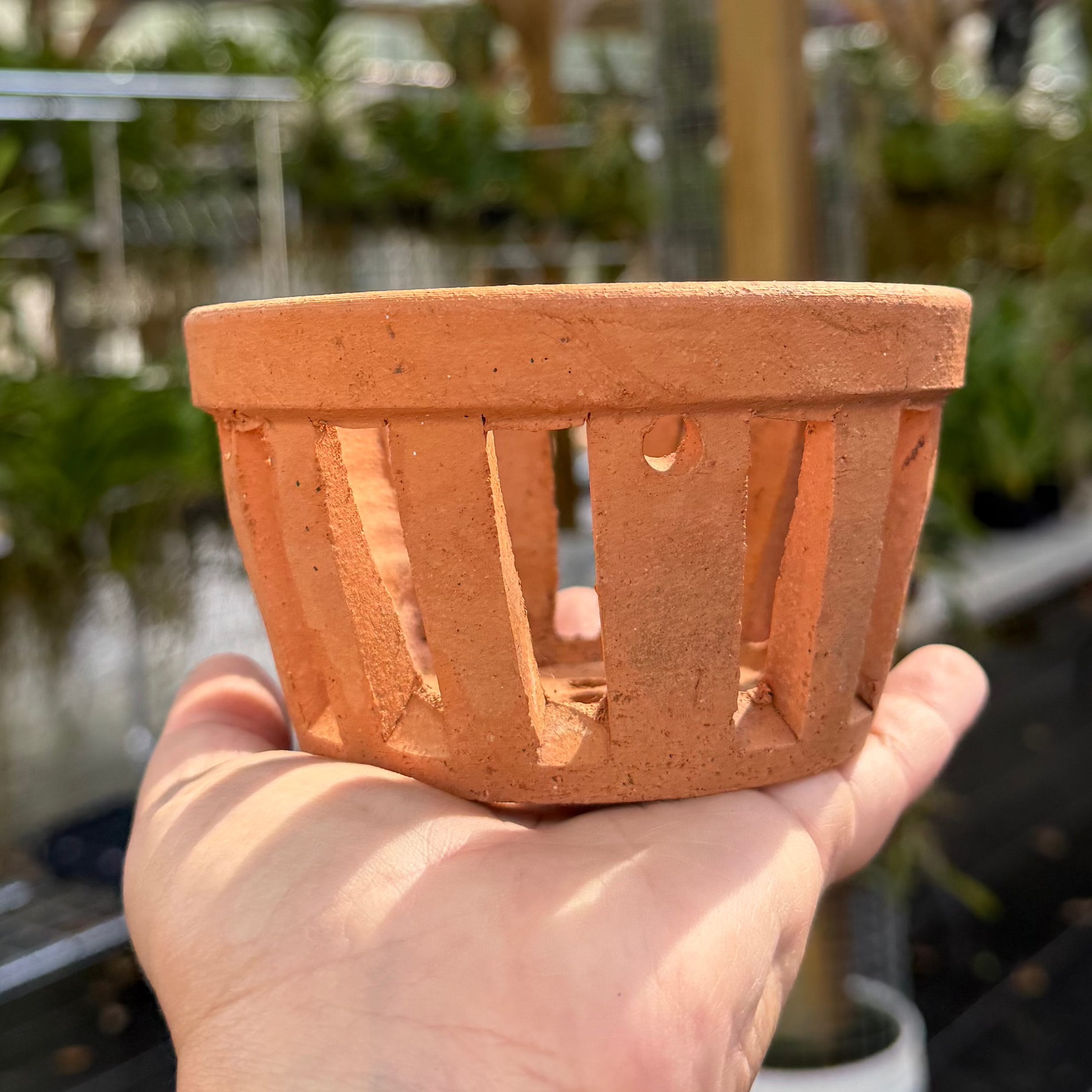 4” Clay Orchid Pots with holes- Various Designs