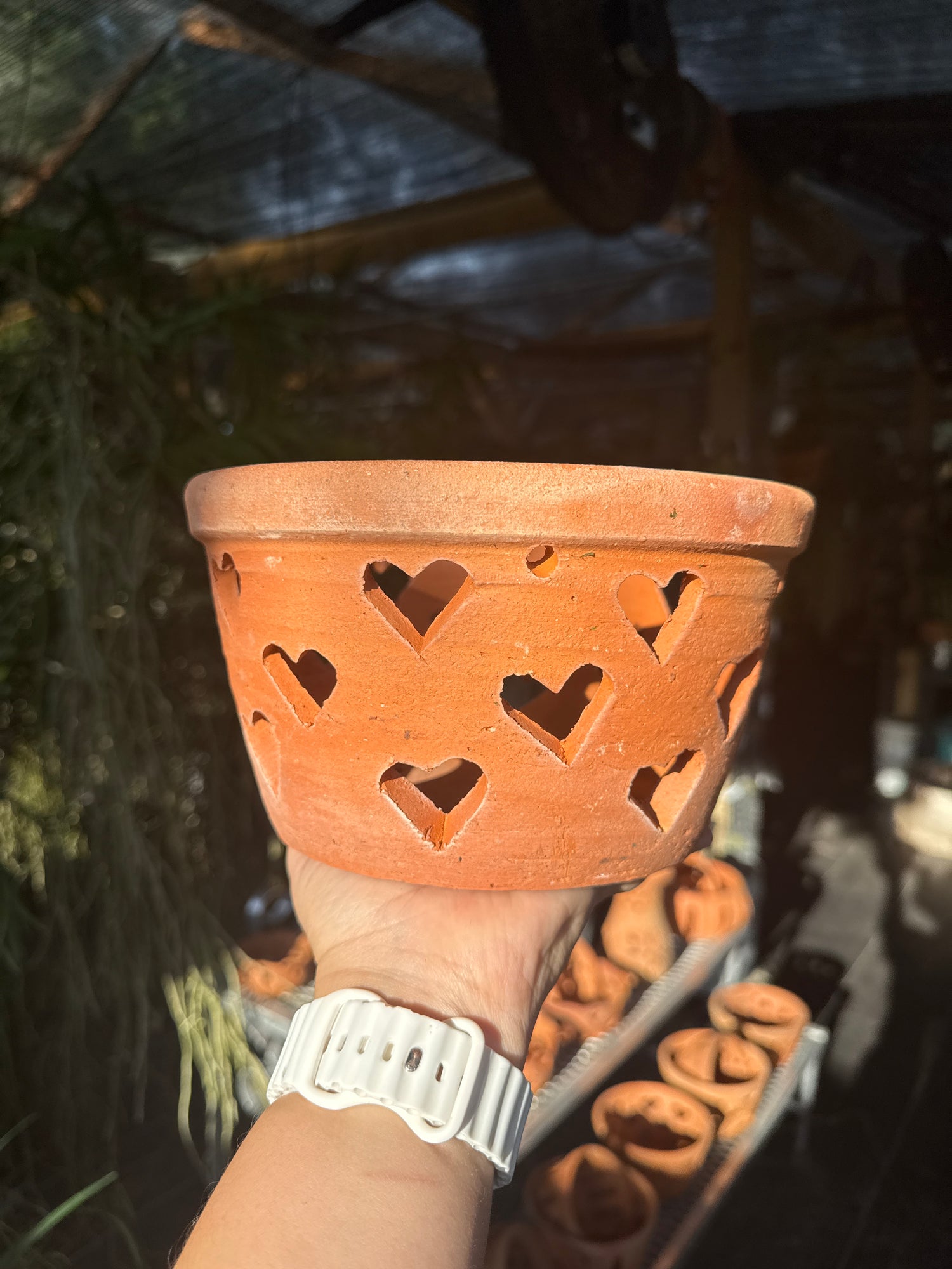 8” Clay Orchid Pots with holes- Various Designs