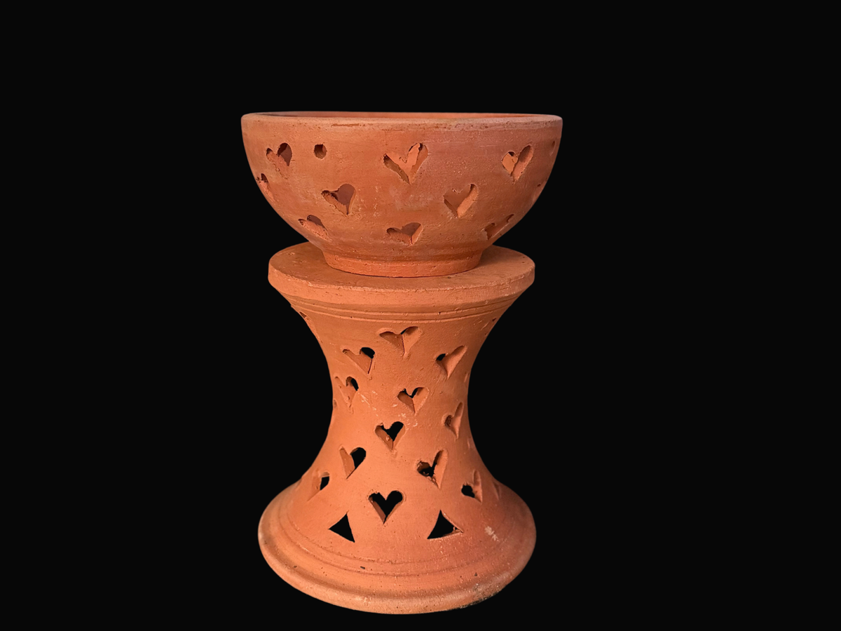 Clay Pottery- Large Bowls with Hearts
