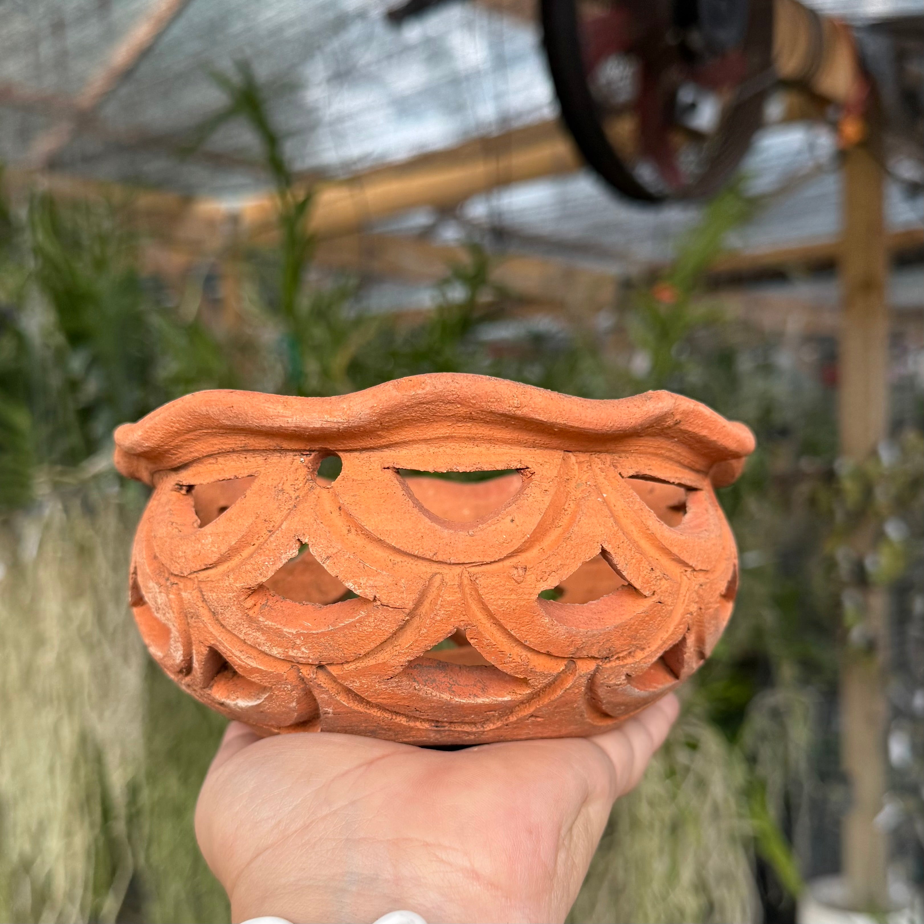 6” Clay Orchid Pots with holes- Various Designs