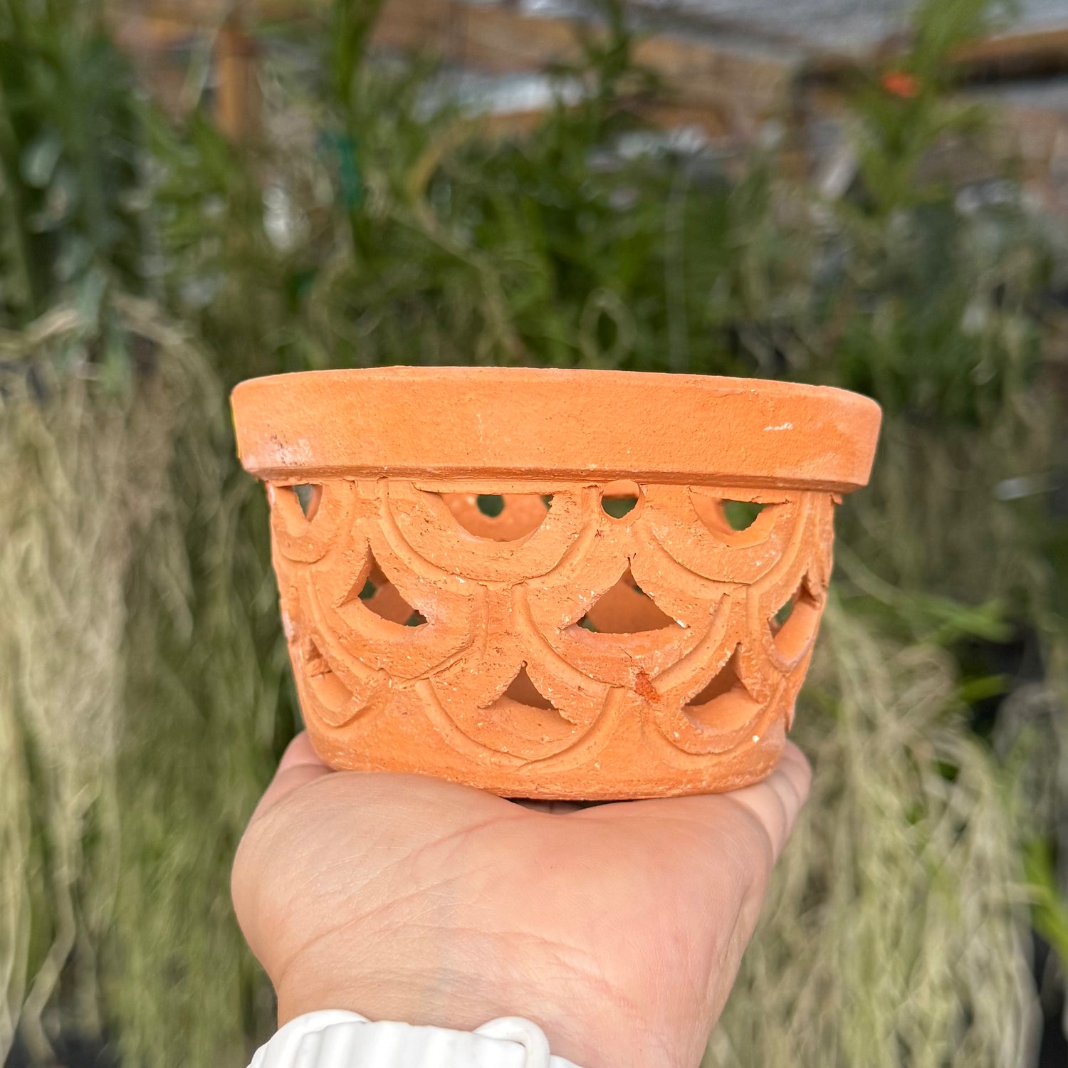 4” Clay Orchid Pots with holes- Various Designs