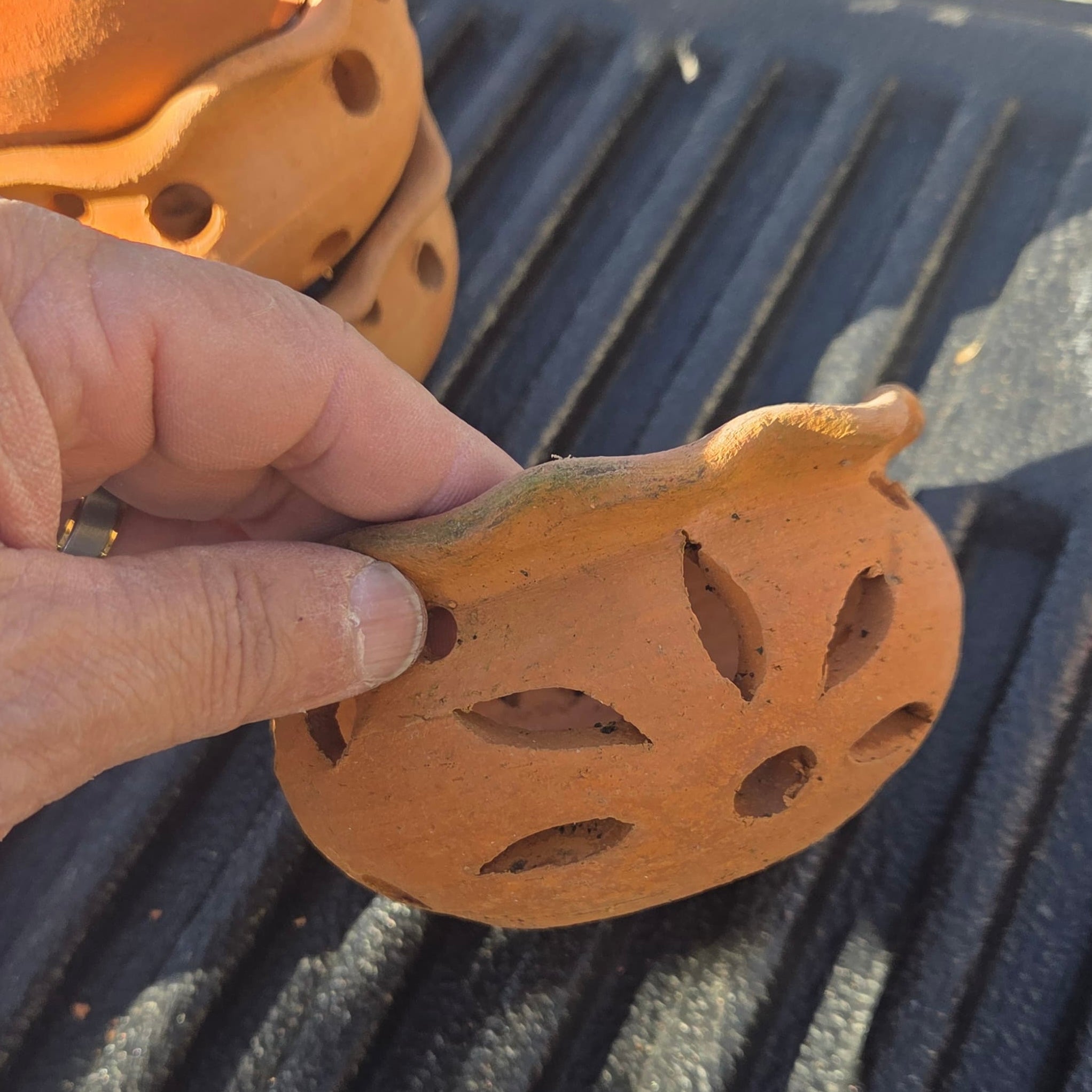 4” Clay Orchid Pots with holes- Various Designs