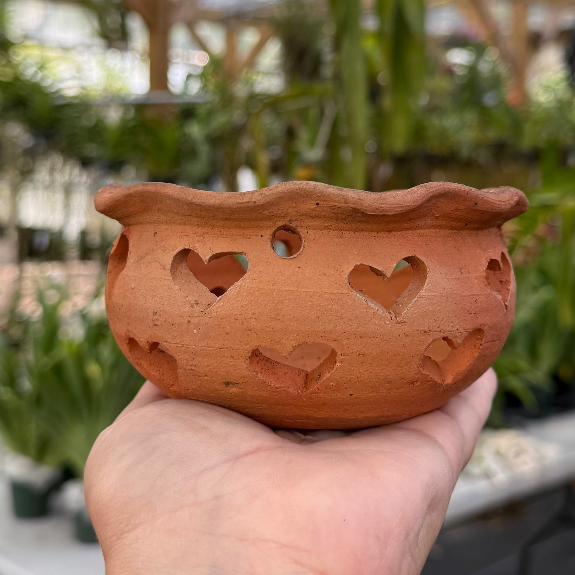 4” Clay Orchid Pots with holes- Various Designs