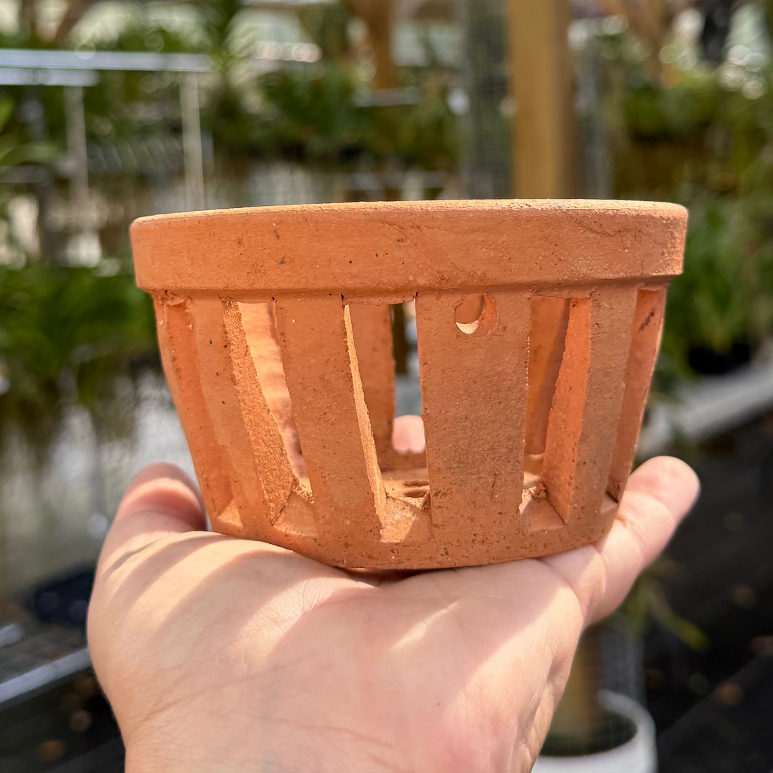 4” Clay Orchid Pots with holes- Various Designs