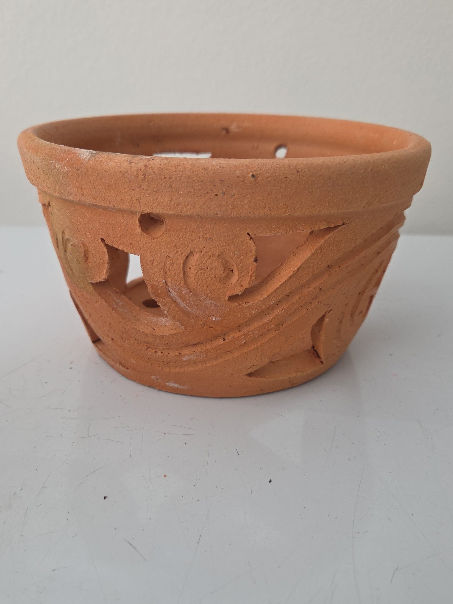 6” Clay Orchid Pots with holes- Various Designs