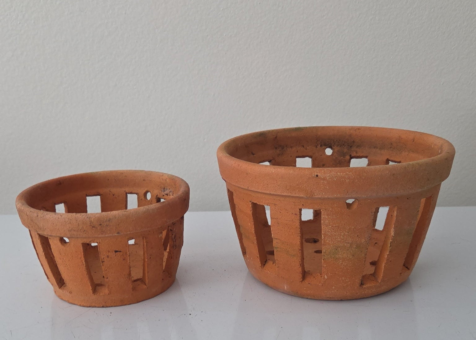 4” Clay Orchid Pots with holes- Various Designs