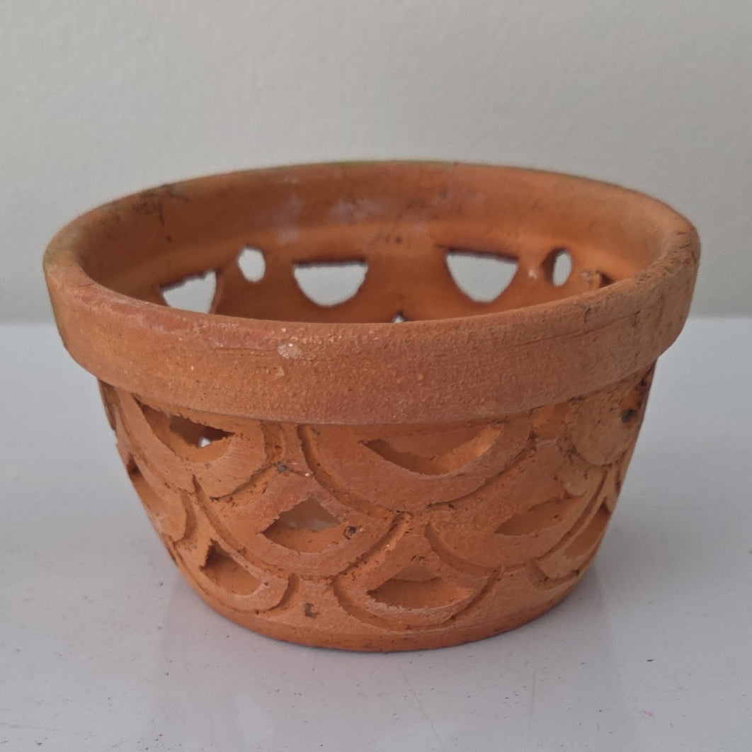 4” Clay Orchid Pots with holes- Various Designs